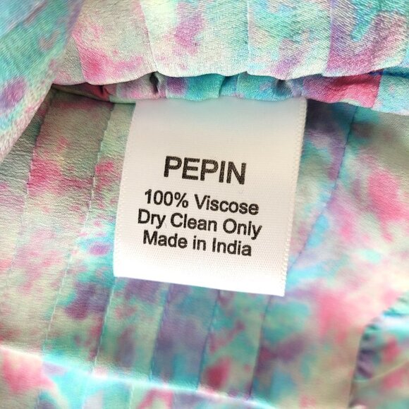 NWT Anthropologie Pepin  Willa Watercolor Ruched Shoulder Boho Mini Dress - Picture 12 of 12